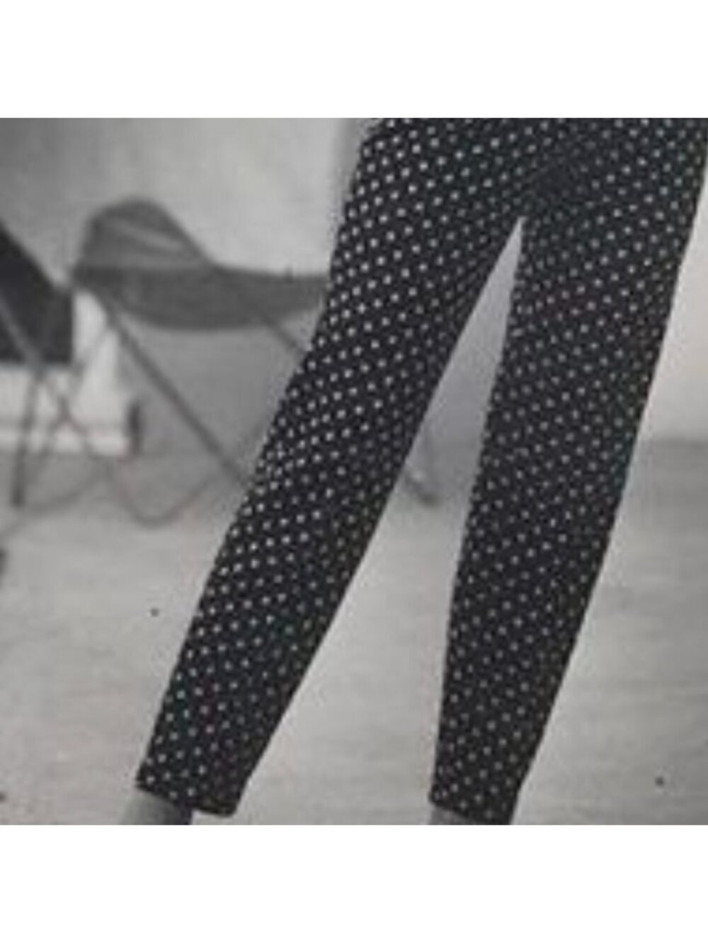 Carmen Marc Valvo 2X Black Silver polka dot Pull On Ankle Pants pixie pants - Picture 12 of 12
